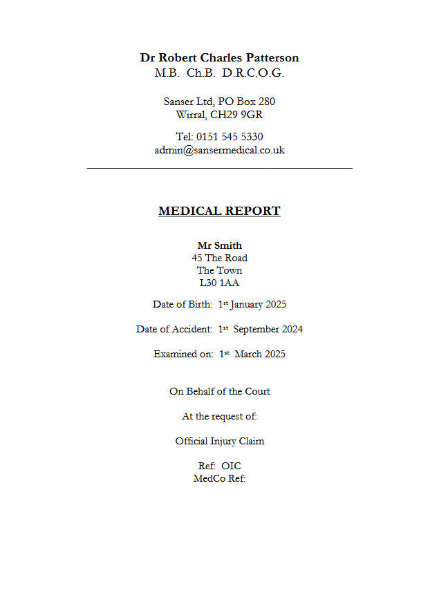 Sample Report page 1